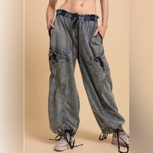 Bluevelvet Denim Cargo Parachute Jeans